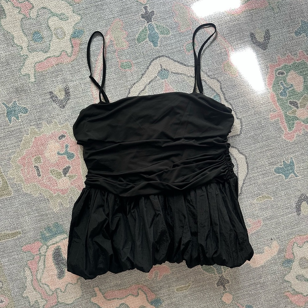 Black peplum top